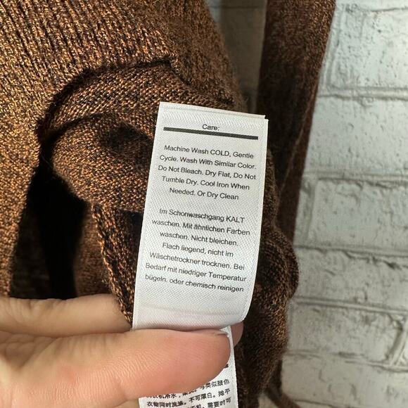 Smartwool Sweater Cascade Valley Tunic Asymmetrical Turtle Neck Wool Brown S - Picture 9 of 11